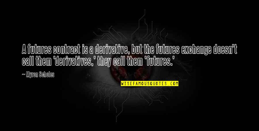 Rendas Irs Quotes By Myron Scholes: A futures contract is a derivative, but the