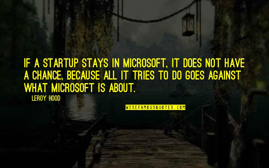 Rendulic Packing Quotes By Leroy Hood: If a startup stays in Microsoft, it does Rendulic Packing Quotes By Leroy Hood: If a startup stays in Microsoft, it does