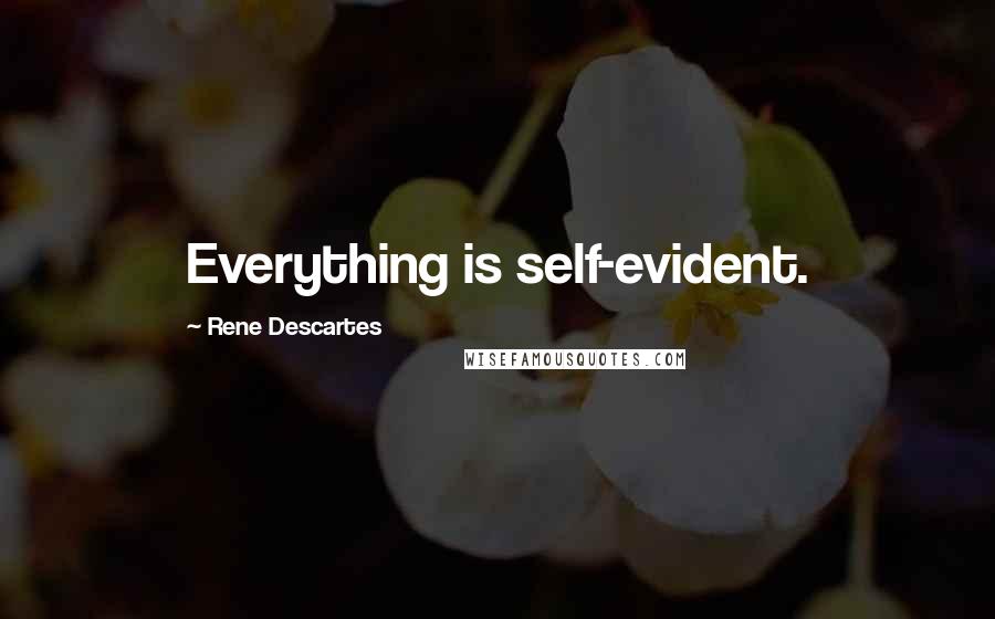 Rene Descartes quotes: Everything is self-evident.