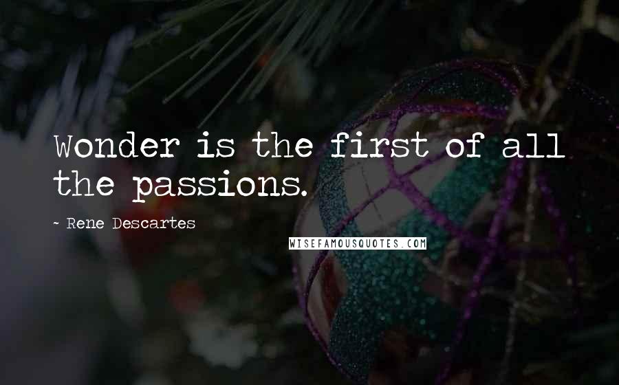 Rene Descartes quotes: Wonder is the first of all the passions.