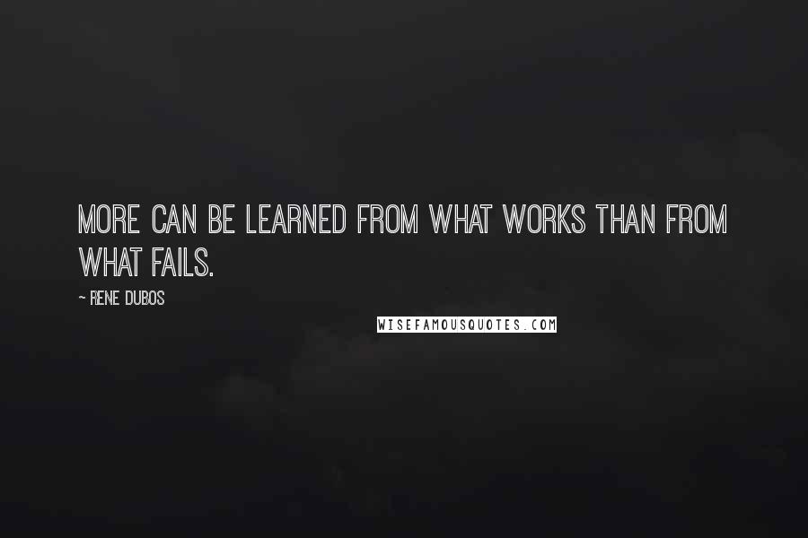 Rene Dubos quotes: More can be learned from what works than from what fails.