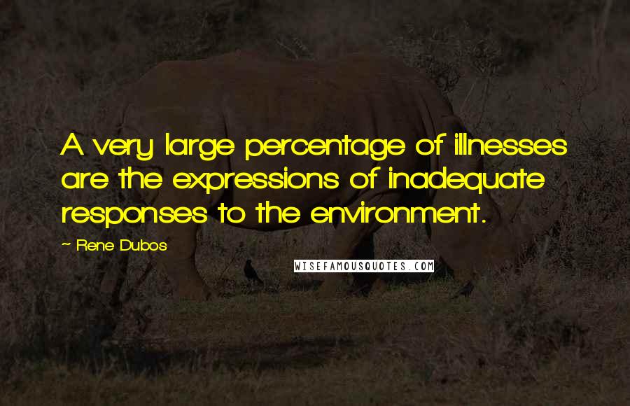 Rene Dubos quotes: A very large percentage of illnesses are the expressions of inadequate responses to the environment.