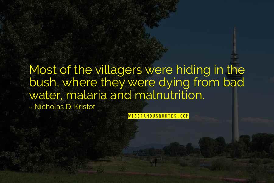 Renecito Sarasota Quotes By Nicholas D. Kristof: Most of the villagers were hiding in the Renecito Sarasota Quotes By Nicholas D. Kristof: Most of the villagers were hiding in the