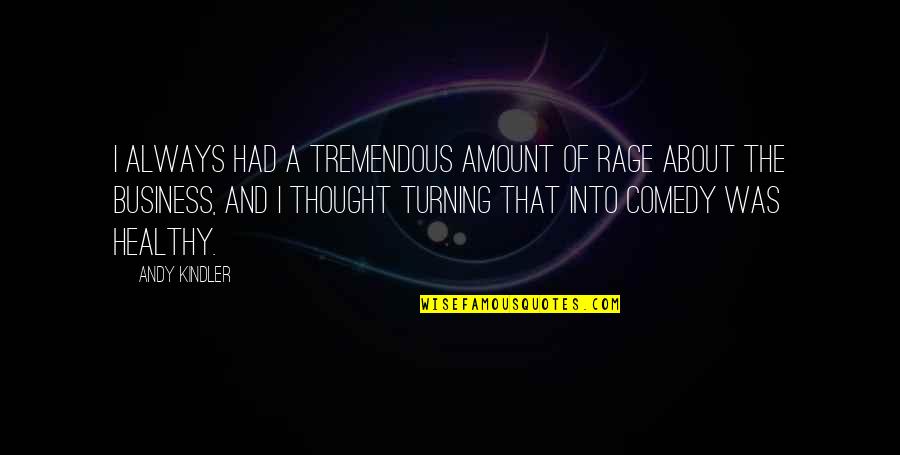 Renees Flowers Quotes By Andy Kindler: I always had a tremendous amount of rage Renees Flowers Quotes By Andy Kindler: I always had a tremendous amount of rage