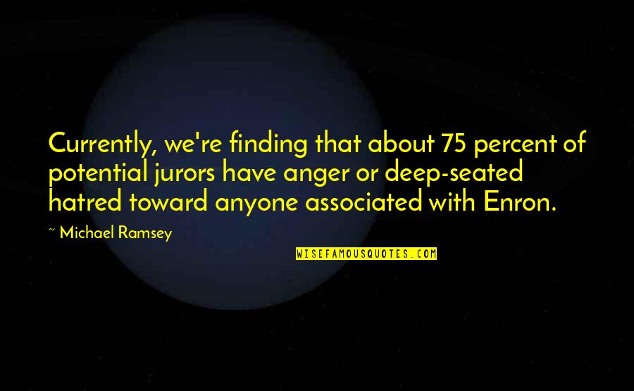 Renewal Spring Quotes By Michael Ramsey: Currently, we're finding that about 75 percent of Renewal Spring Quotes By Michael Ramsey: Currently, we're finding that about 75 percent of