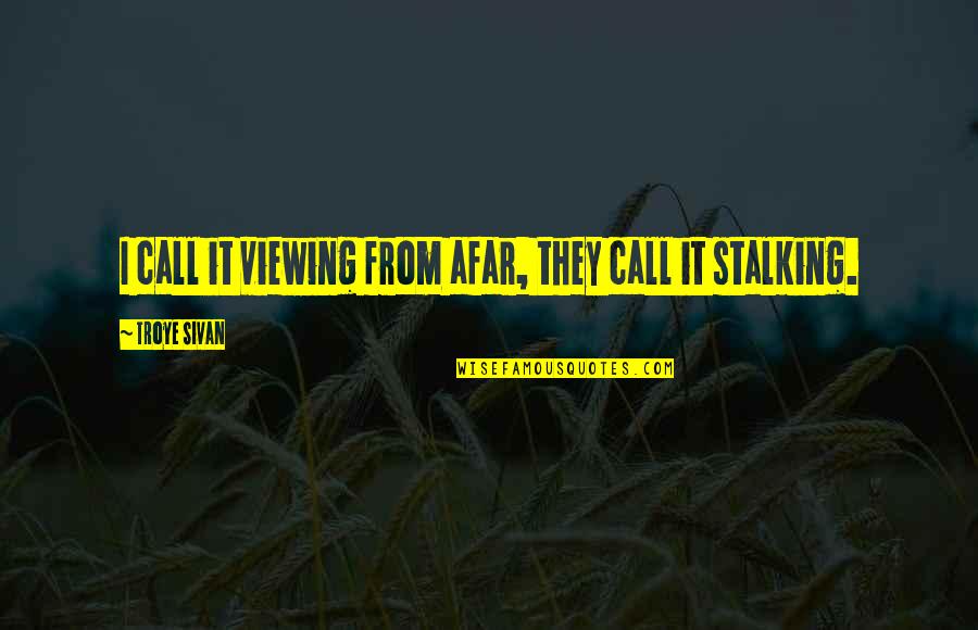 Renewed Vision Quotes By Troye Sivan: I call it viewing from afar, they call