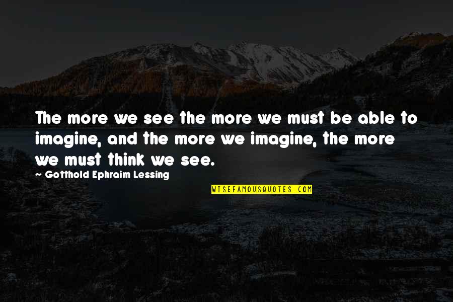 Renggang Quotes By Gotthold Ephraim Lessing: The more we see the more we must