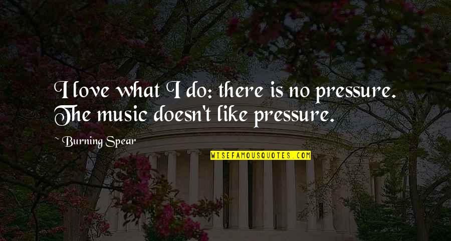 Reniform Morphology Quotes By Burning Spear: I love what I do: there is no