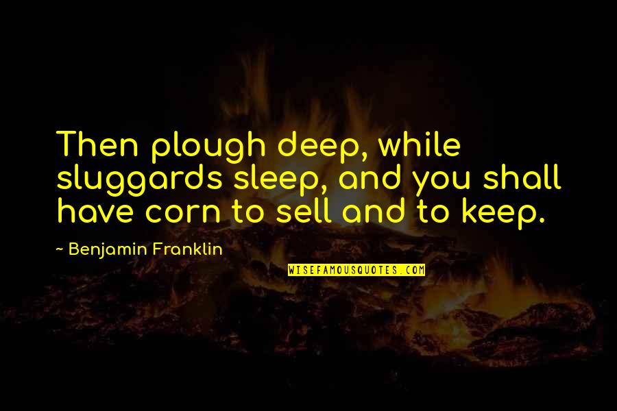 Rennitt Quotes By Benjamin Franklin: Then plough deep, while sluggards sleep, and you