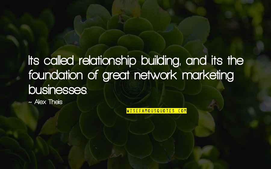 Renny Mclean Quotes By Alex Theis: It's called relationship building, and it's the foundation