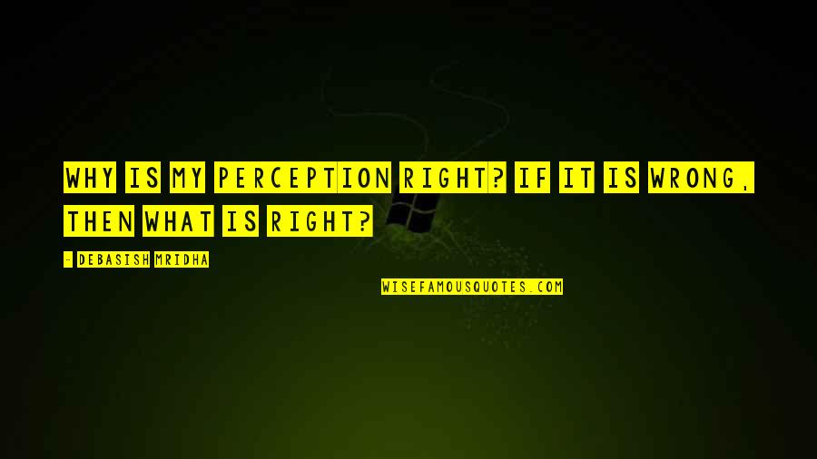 Renovado Definicion Quotes By Debasish Mridha: Why is my perception right? If it is