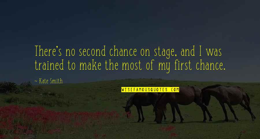 Renovador De Energias Quotes By Kate Smith: There's no second chance on stage, and I