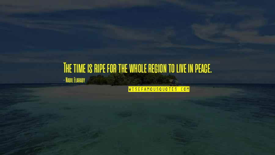 Renzo Gracie Legacy Quotes By Nabil Elaraby: The time is ripe for the whole region Renzo Gracie Legacy Quotes By Nabil Elaraby: The time is ripe for the whole region