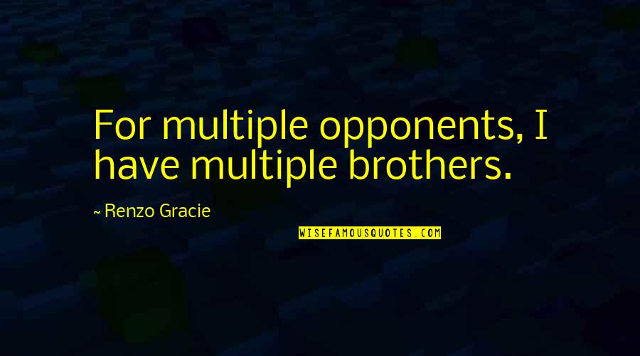 Renzo Gracie Quotes By Renzo Gracie: For multiple opponents, I have multiple brothers.
