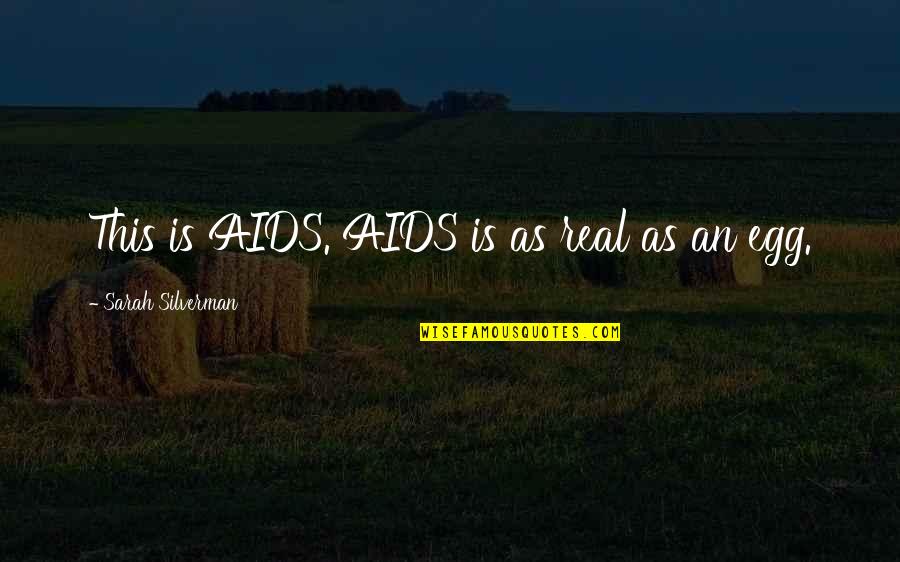 Renzullos Bob Quotes By Sarah Silverman: This is AIDS. AIDS is as real as