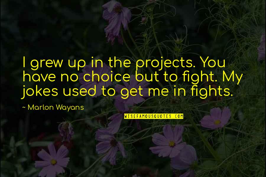 Repairing Damaged Relationship Quotes By Marlon Wayans: I grew up in the projects. You have