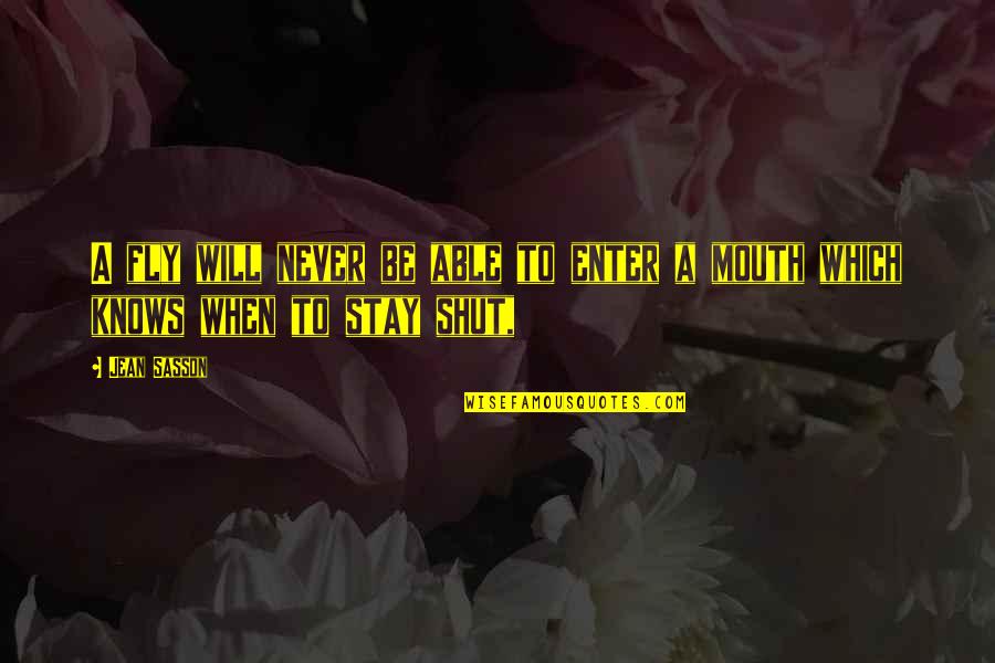 Reparative Granuloma Quotes By Jean Sasson: A fly will never be able to enter