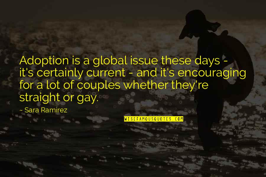 Repatriating Us Citizens Quotes By Sara Ramirez: Adoption is a global issue these days -