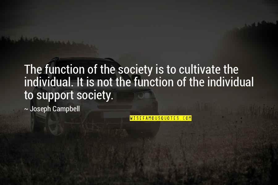 Repeating The Same Thing Over And Over Quotes By Joseph Campbell: The function of the society is to cultivate