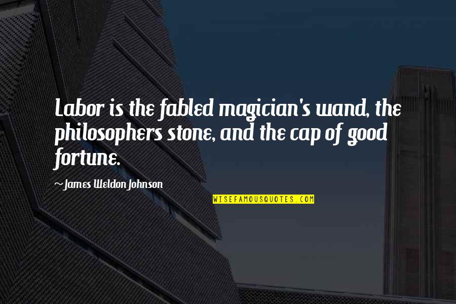 Repelling Quotes By James Weldon Johnson: Labor is the fabled magician's wand, the philosophers