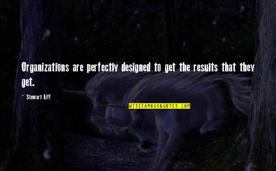 Repercusiones Significado Quotes By Stewart Liff: Organizations are perfectly designed to get the results
