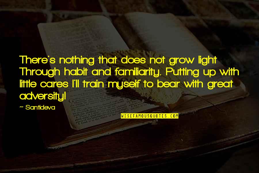 Rephrase Text Quotes By Santideva: There's nothing that does not grow light Through