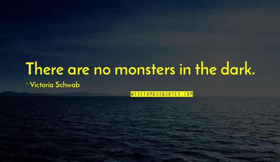 Repined Quotes By Victoria Schwab: There are no monsters in the dark.