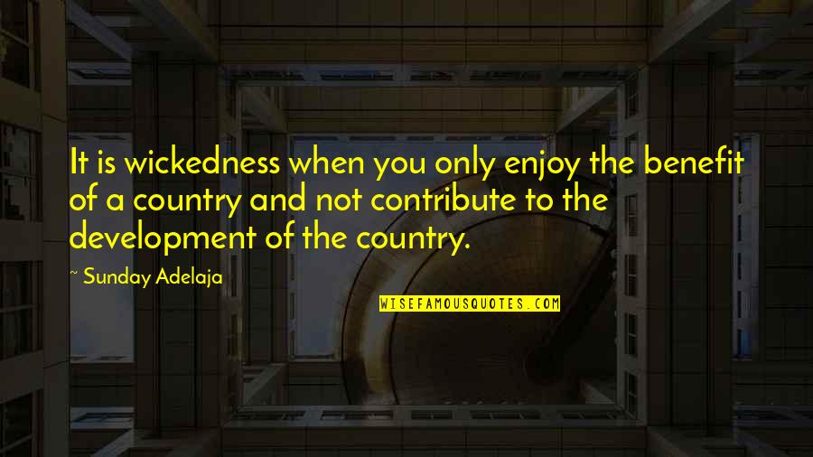 Replendent Quotes By Sunday Adelaja: It is wickedness when you only enjoy the