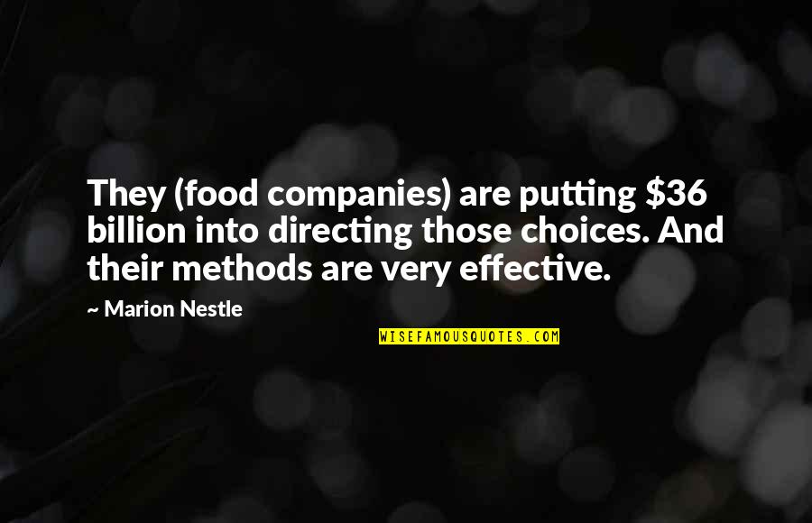 Replens Md Quotes By Marion Nestle: They (food companies) are putting $36 billion into
