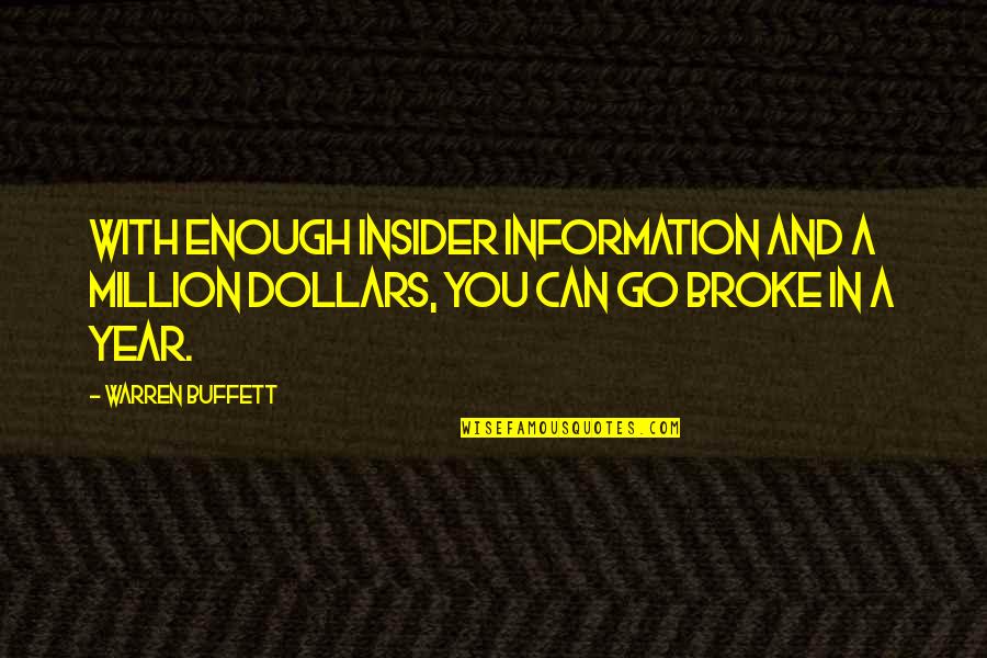 Repo Agent Quotes By Warren Buffett: With enough insider information and a million dollars,