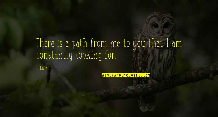 Reponsibility Quotes By Rumi: There is a path from me to you