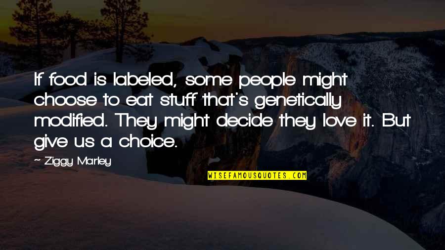 Repopulated Quotes By Ziggy Marley: If food is labeled, some people might choose
