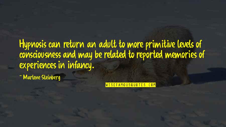 Reported Quotes By Marlene Steinberg: Hypnosis can return an adult to more primitive