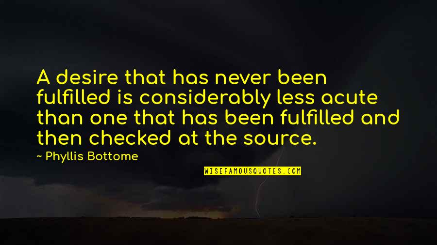 Reportedly In Spanish Quotes By Phyllis Bottome: A desire that has never been fulfilled is