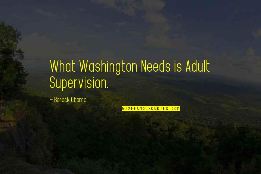 Reporting In School Quotes By Barack Obama: What Washington Needs is Adult Supervision.