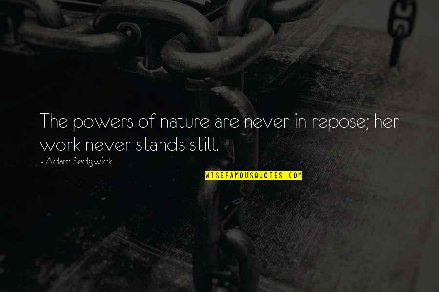 Repose Quotes By Adam Sedgwick: The powers of nature are never in repose;