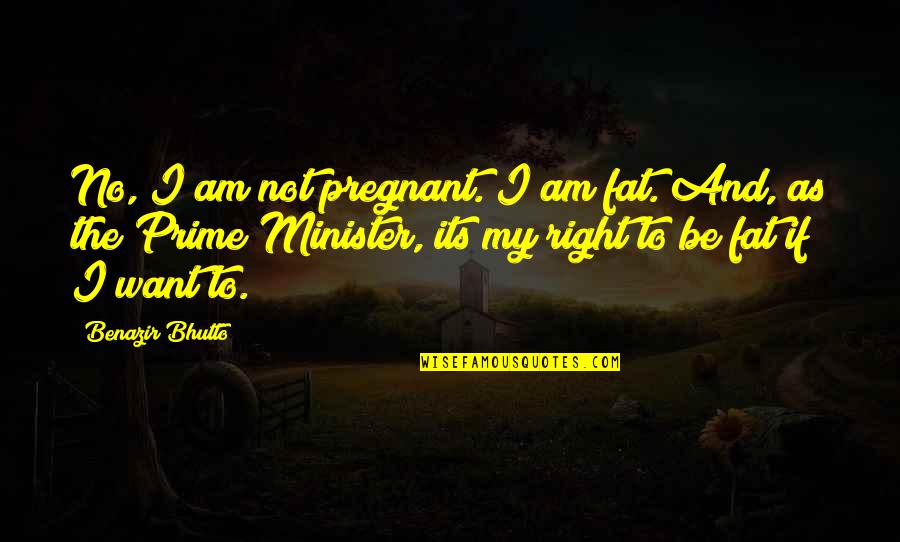 Reposer French Quotes By Benazir Bhutto: No, I am not pregnant. I am fat.