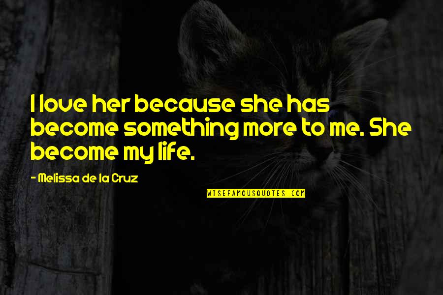 Repository Quotes By Melissa De La Cruz: I love her because she has become something