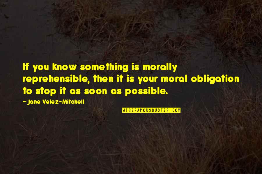 Reprehensible Quotes By Jane Velez-Mitchell: If you know something is morally reprehensible, then