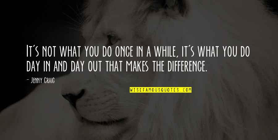 Represenation Quotes By Jenny Craig: It's not what you do once in a