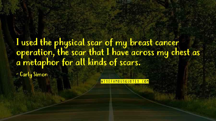 Representasikan Quotes By Carly Simon: I used the physical scar of my breast