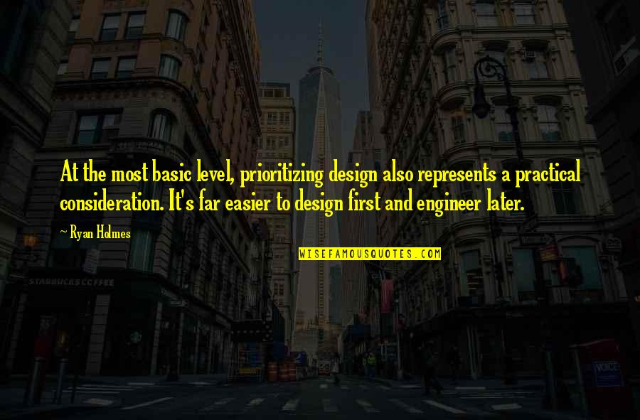 Represents Quotes By Ryan Holmes: At the most basic level, prioritizing design also Represents Quotes By Ryan Holmes: At the most basic level, prioritizing design also