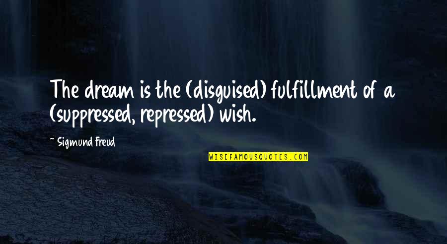 Repressed Quotes By Sigmund Freud: The dream is the (disguised) fulfillment of a