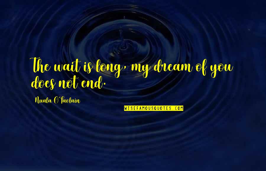 Reprimio Quotes By Nuala O'Faolain: The wait is long, my dream of you