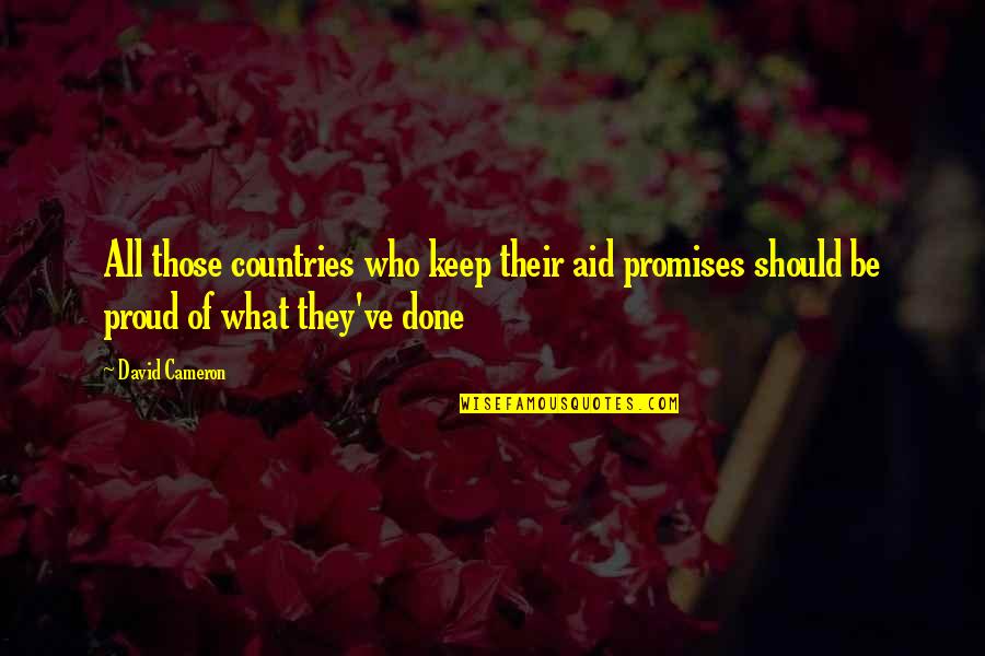 Reproduzir Sinonimo Quotes By David Cameron: All those countries who keep their aid promises