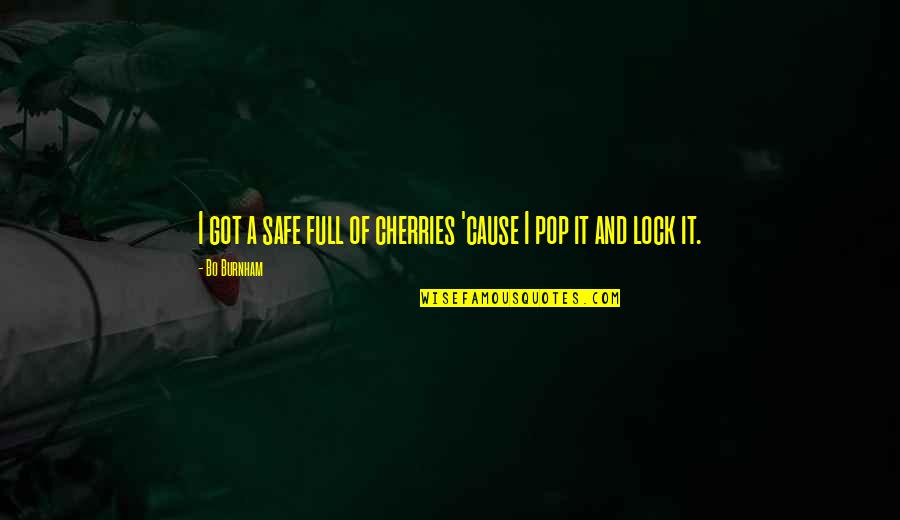 Repteis Tartaruga Quotes By Bo Burnham: I got a safe full of cherries 'cause