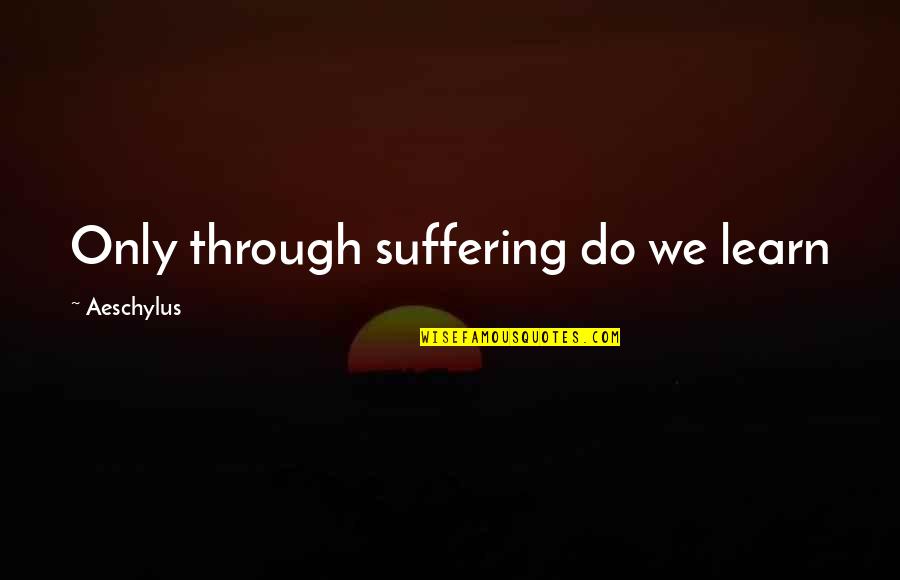 Repugnante In English Quotes By Aeschylus: Only through suffering do we learn