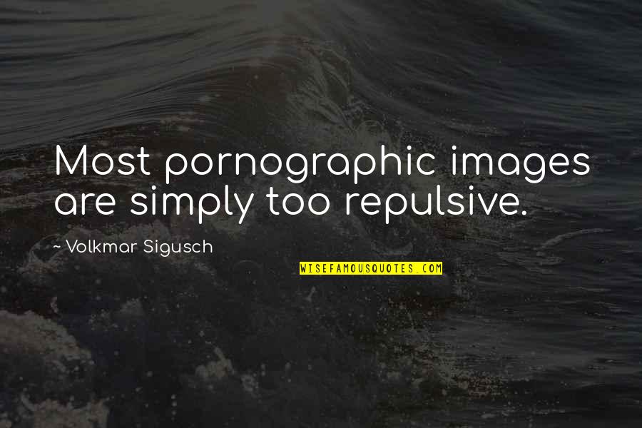 Repulsive Quotes By Volkmar Sigusch: Most pornographic images are simply too repulsive.