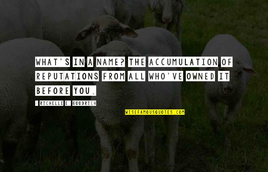 Reputation Vs Character Quotes By Richelle E. Goodrich: What's in a name? The accumulation of reputations Reputation Vs Character Quotes By Richelle E. Goodrich: What's in a name? The accumulation of reputations
