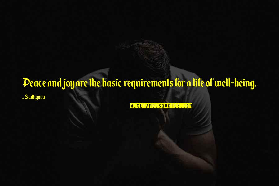Requirements Quotes By Sadhguru: Peace and joy are the basic requirements for